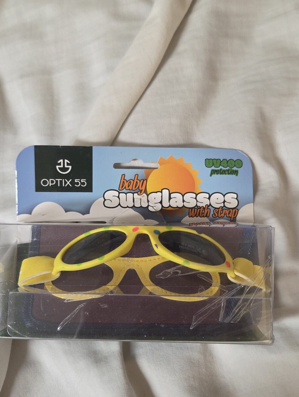 Baby Sunglasses in Yellow with Strap